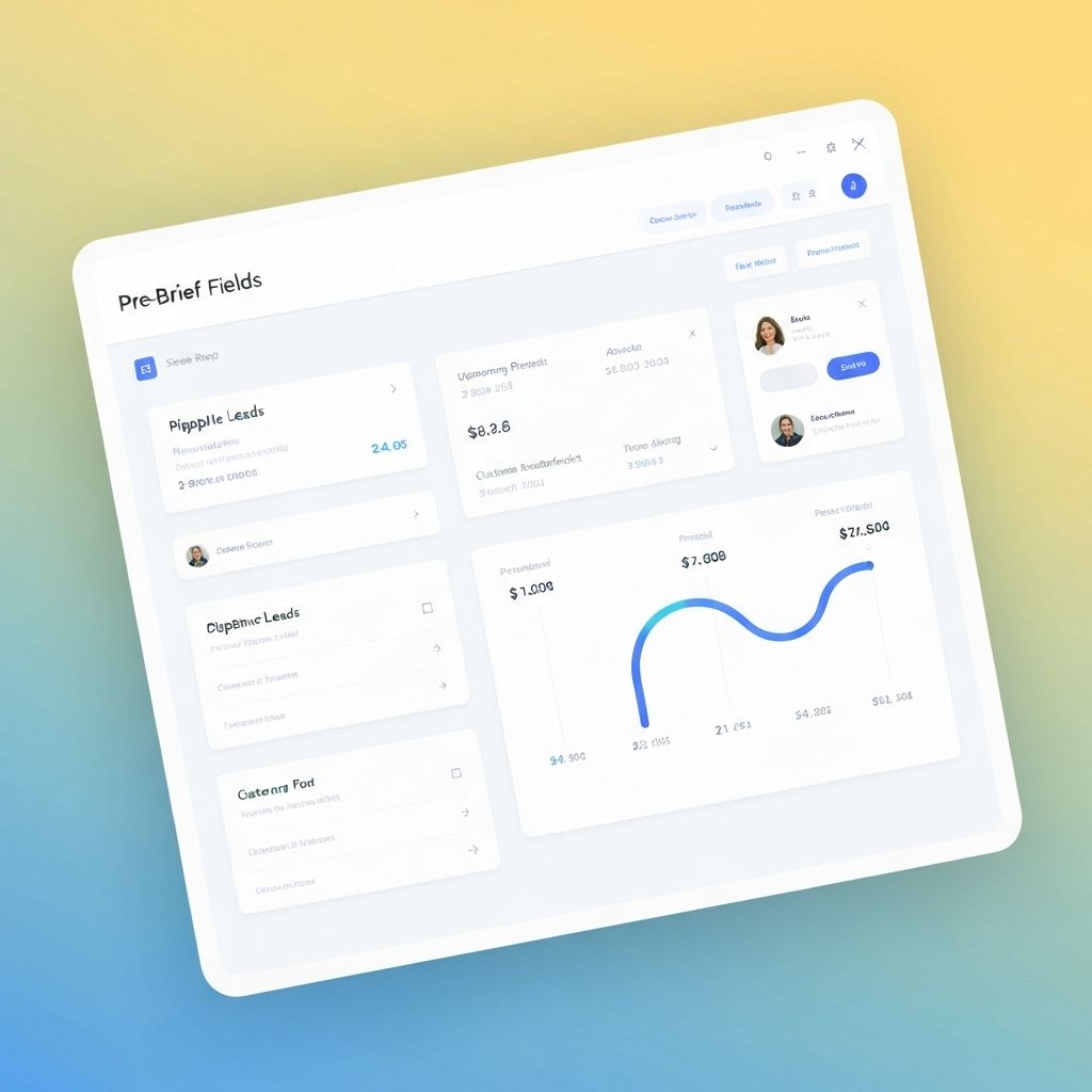 CRM dashboard showing meeting context fields